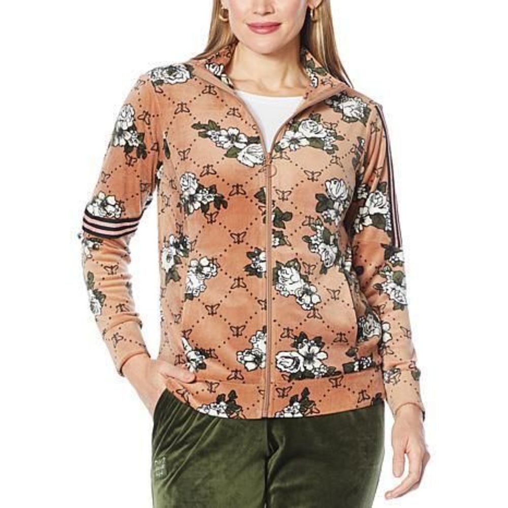 LAILA ALI VELOUR ZIPUP JAC RFLGRN XL